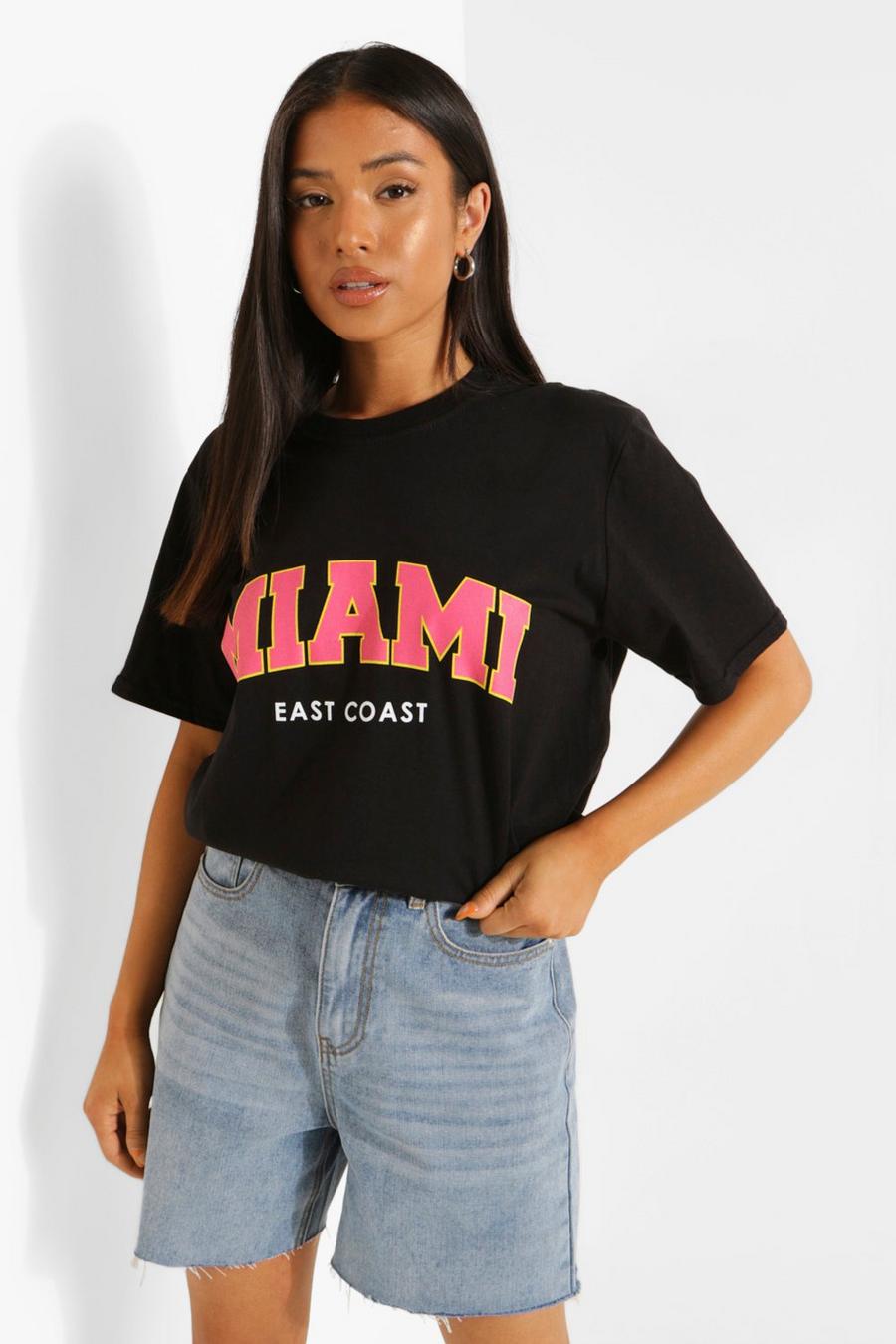Black Petite Miami Graphic T-Shirt image number 1