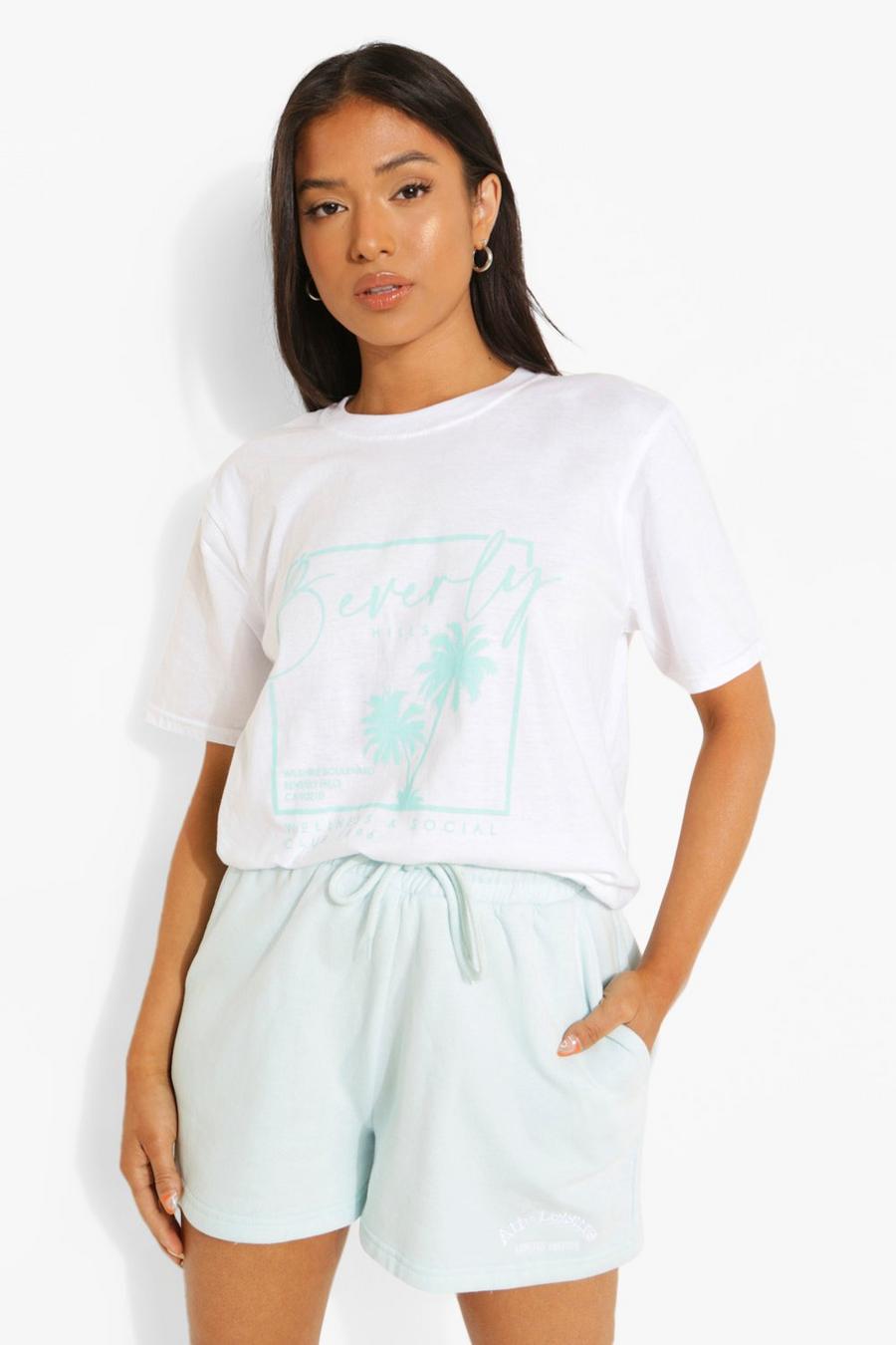 White Petite Beverly Hills Graphic T-Shirt image number 1