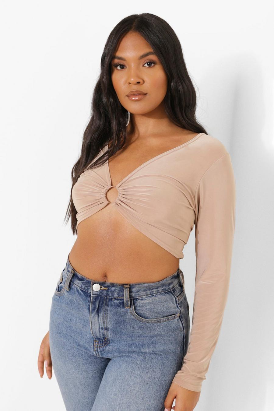Stone Plus Slinky O Ring Crop Top image number 1