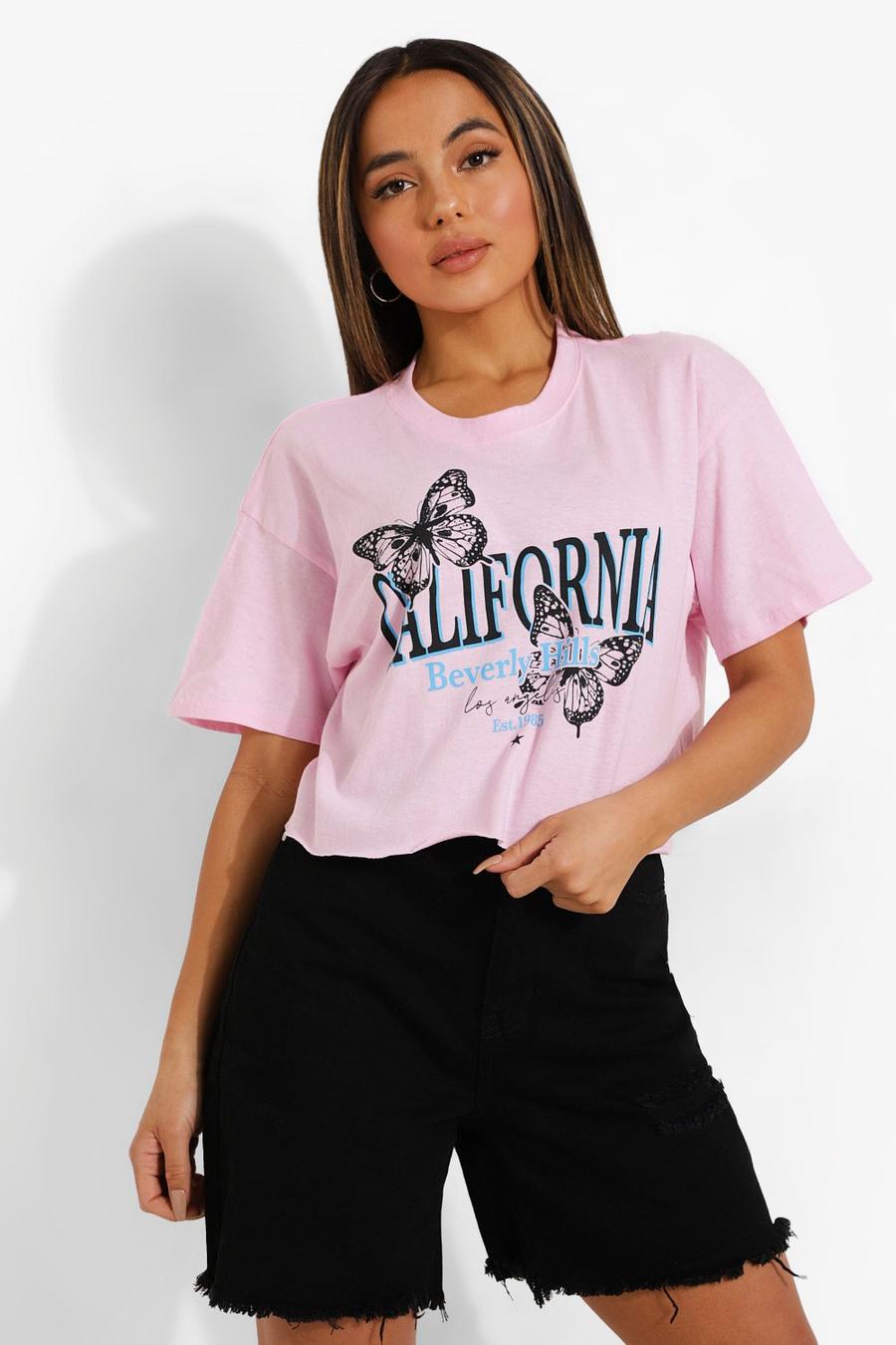 Pale pink Petite - California Kort t-shirt image number 1