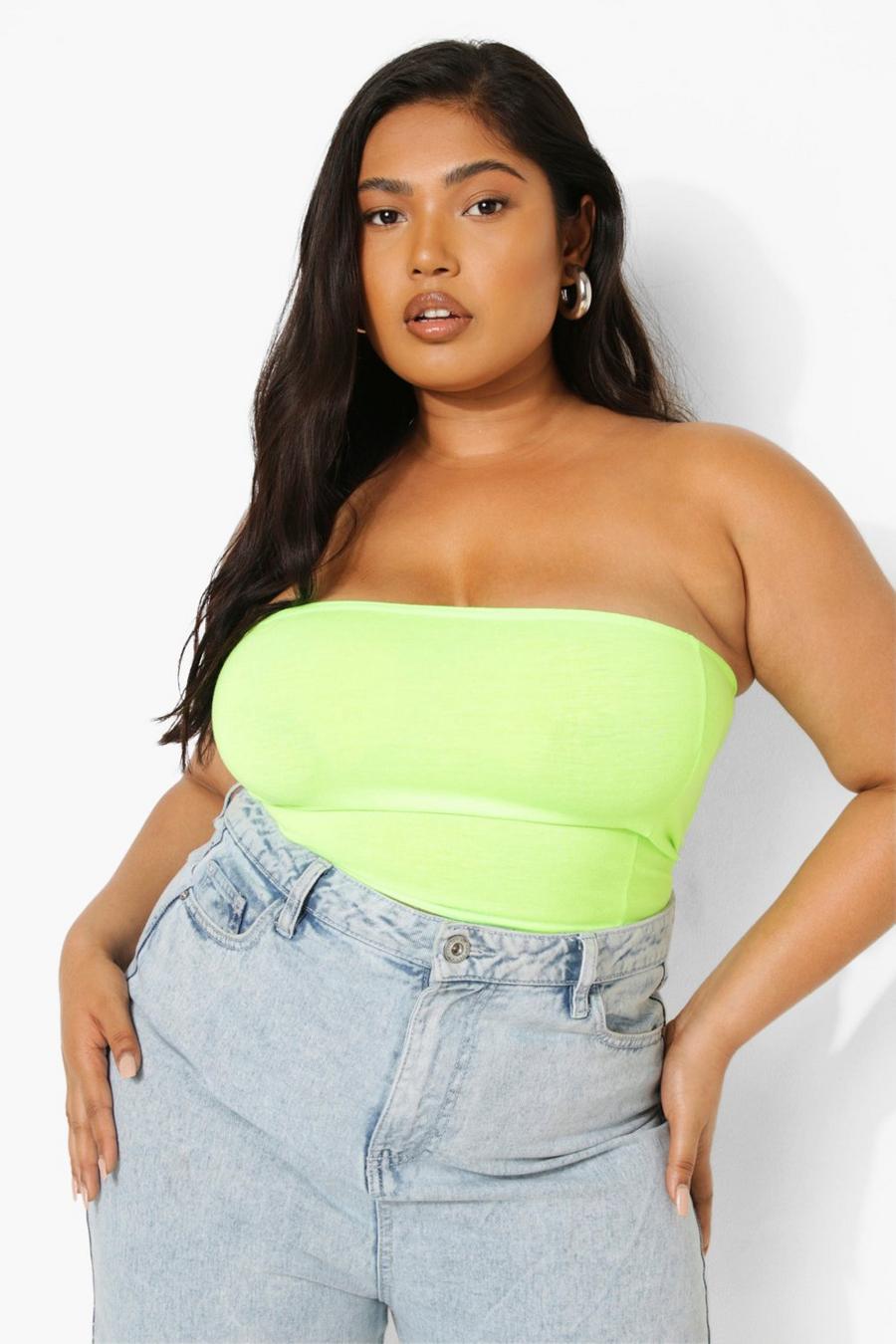 Grande taille - Top bustier, Neon-green image number 1