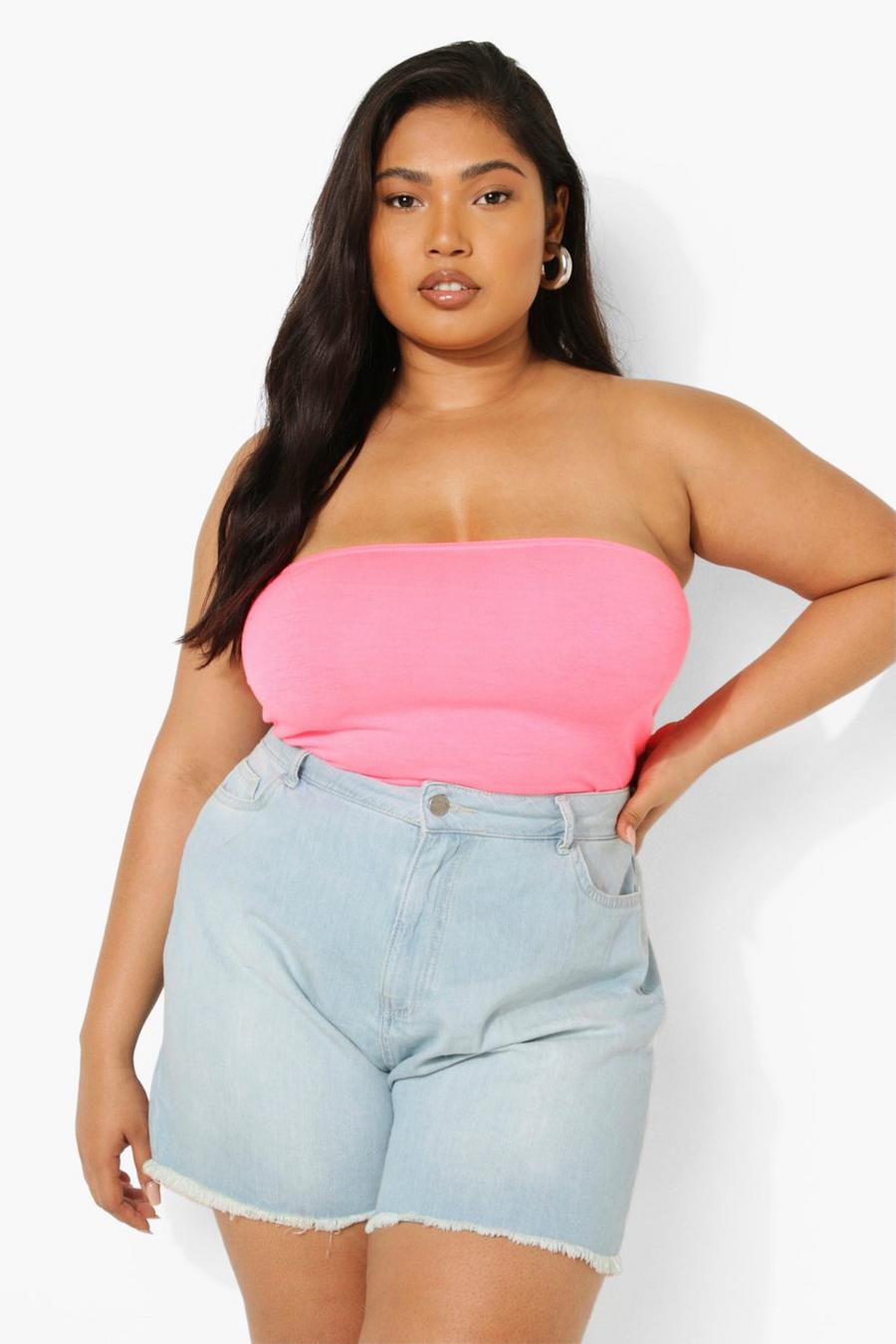 Grande taille - Top bustier, Neon-pink image number 1