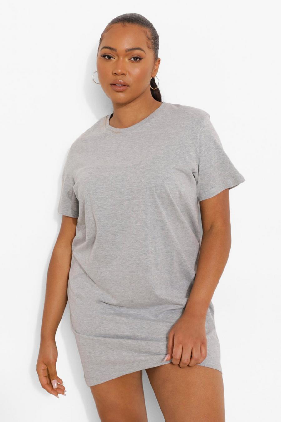 Grey marl Plus Jersey Knit T-Shirt Dress image number 1