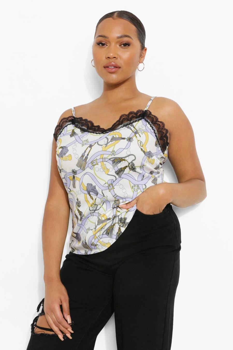 Ivory Plus Chain Print Cami Top image number 1