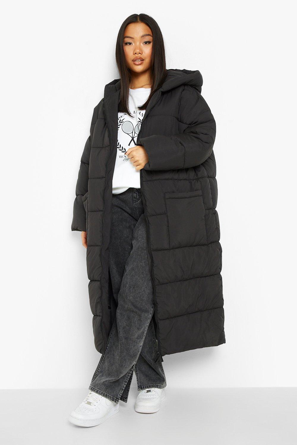 Longline black cheap puffer jacket