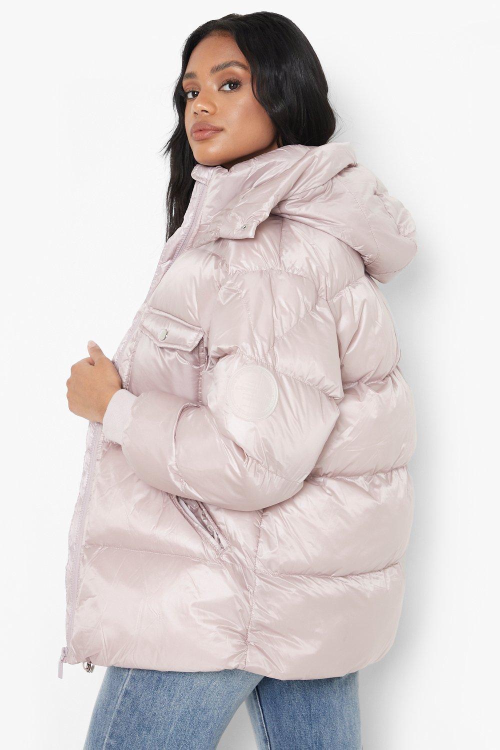 boohoo purple puffer jacket