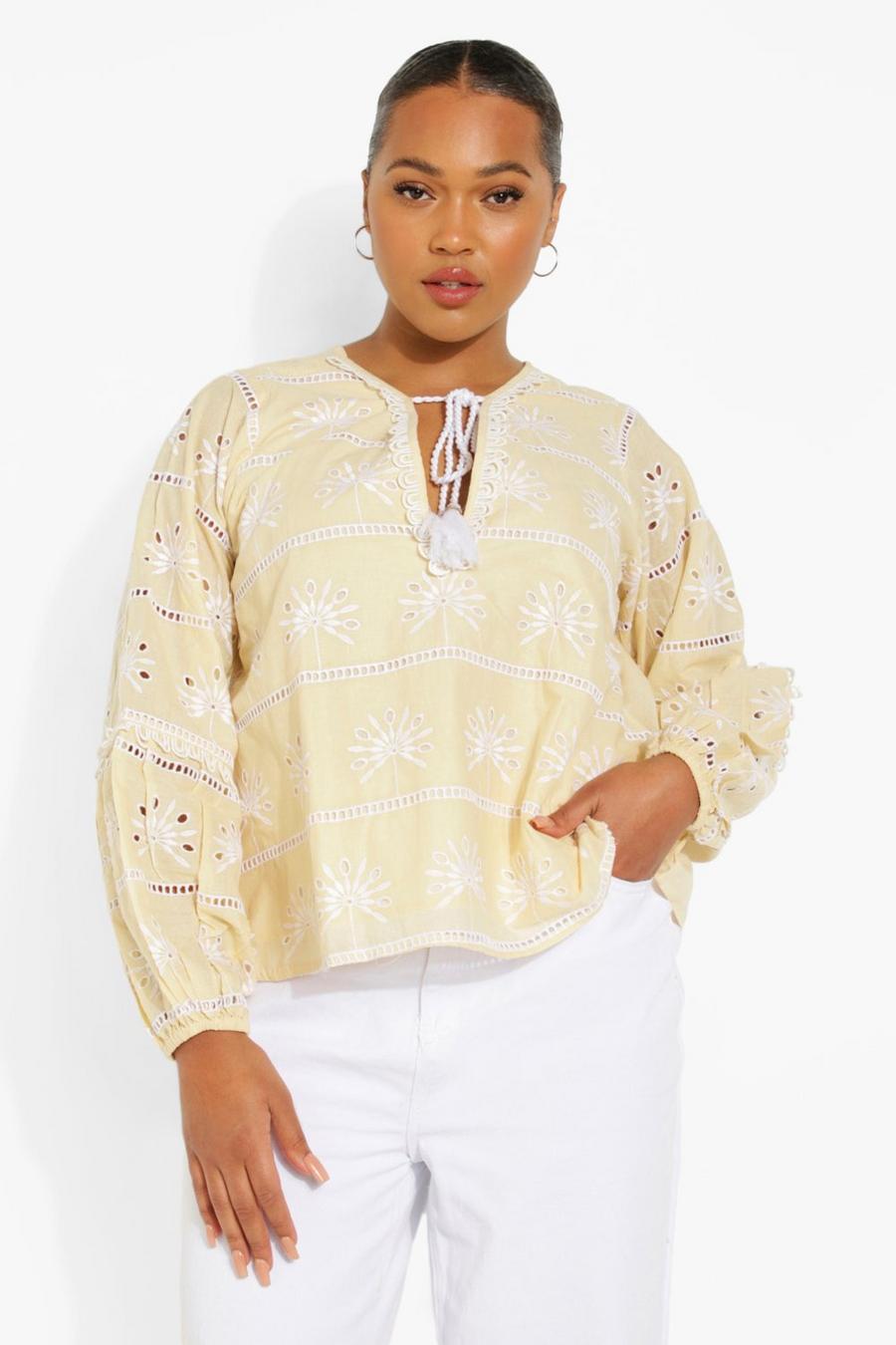 Stone Plus Embroidered Tassel Swing Top image number 1