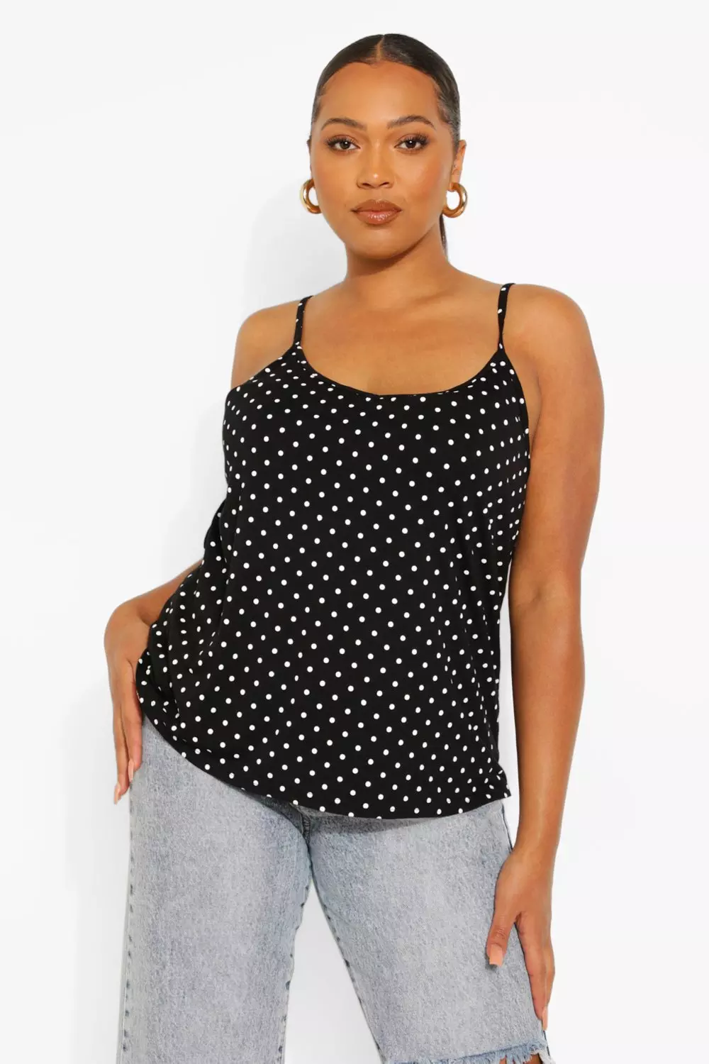 Polka dot cami top deals