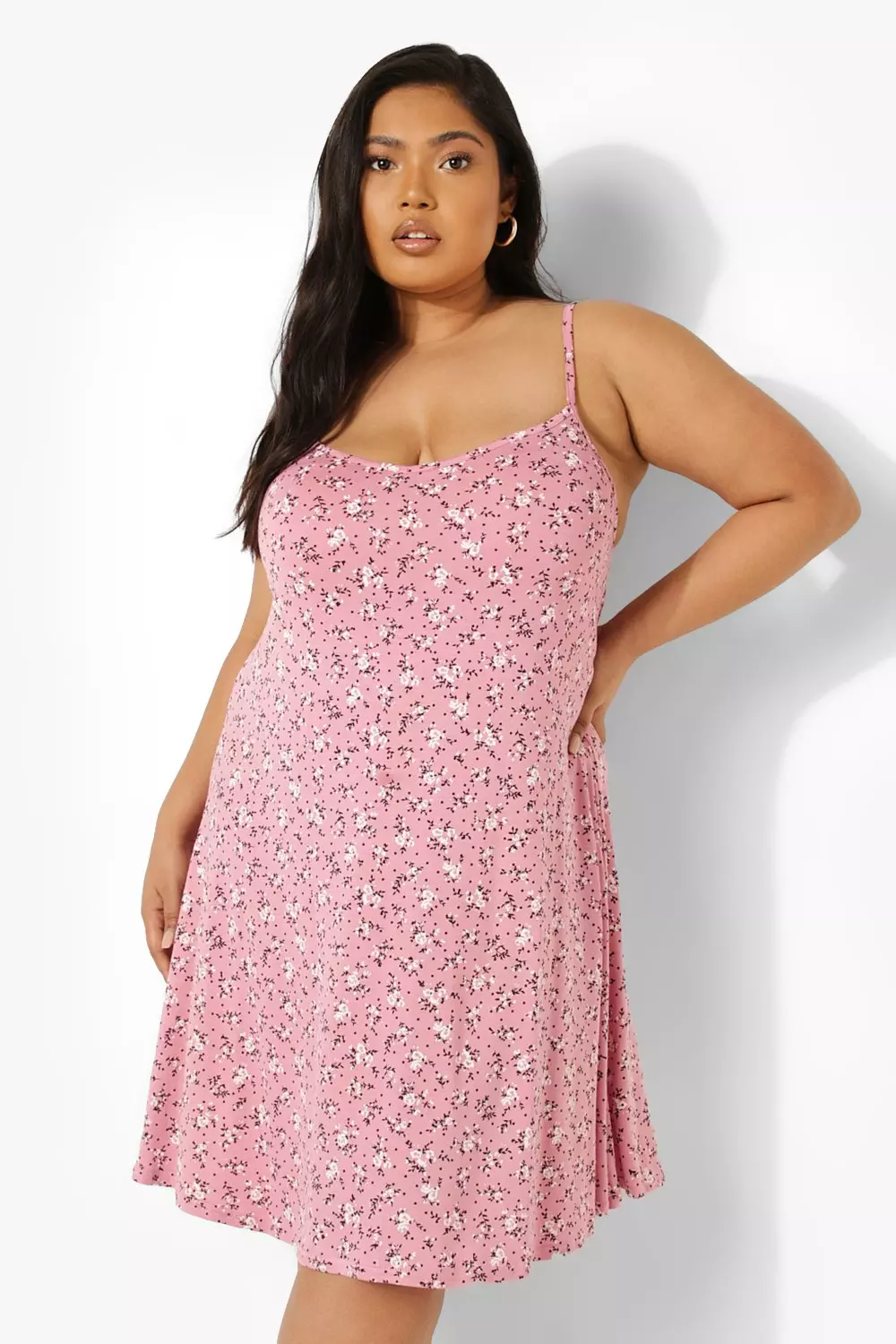 Plus size floral swing dress hotsell