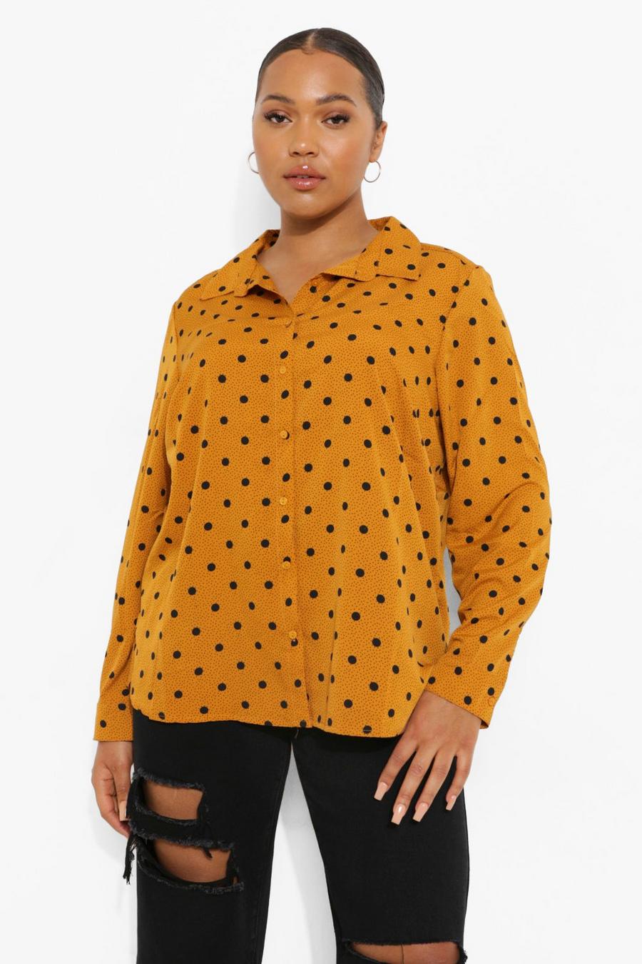 Mustard Plus - Oversize prickig skjorta image number 1