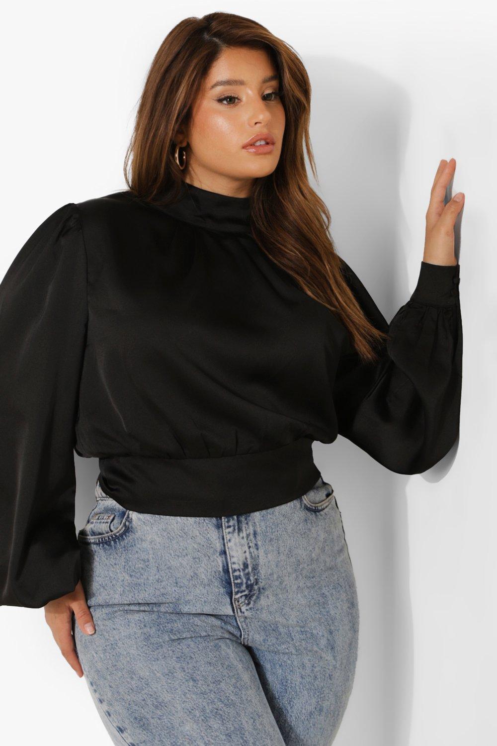 High neck 2025 blouse plus size