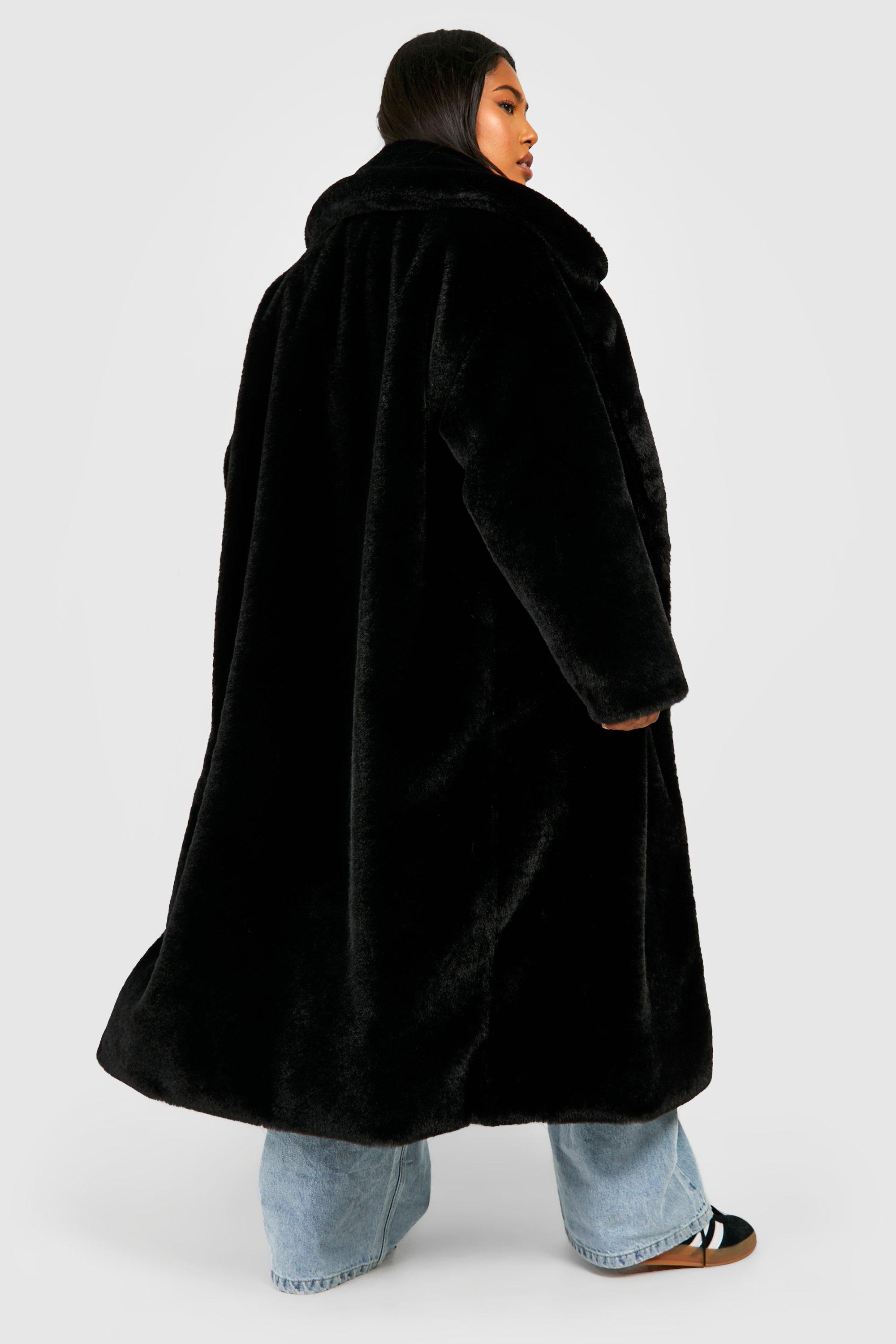 Plus Luxe Faux Fur Longline Coat