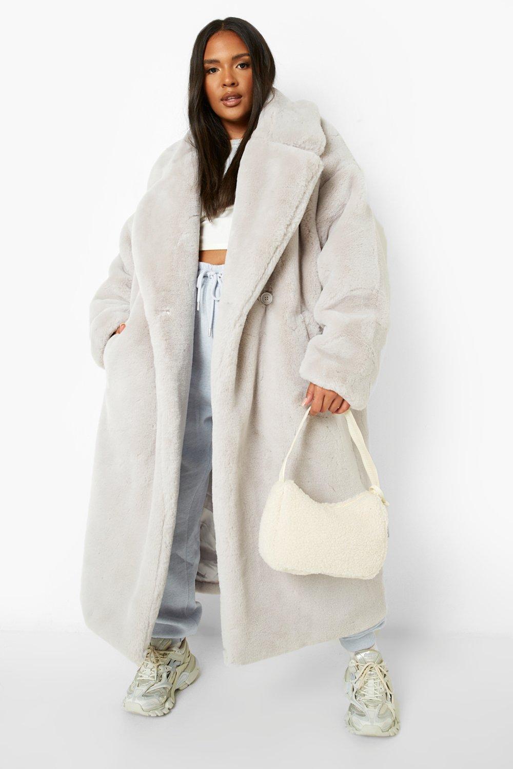 Grey fake outlet fur coat