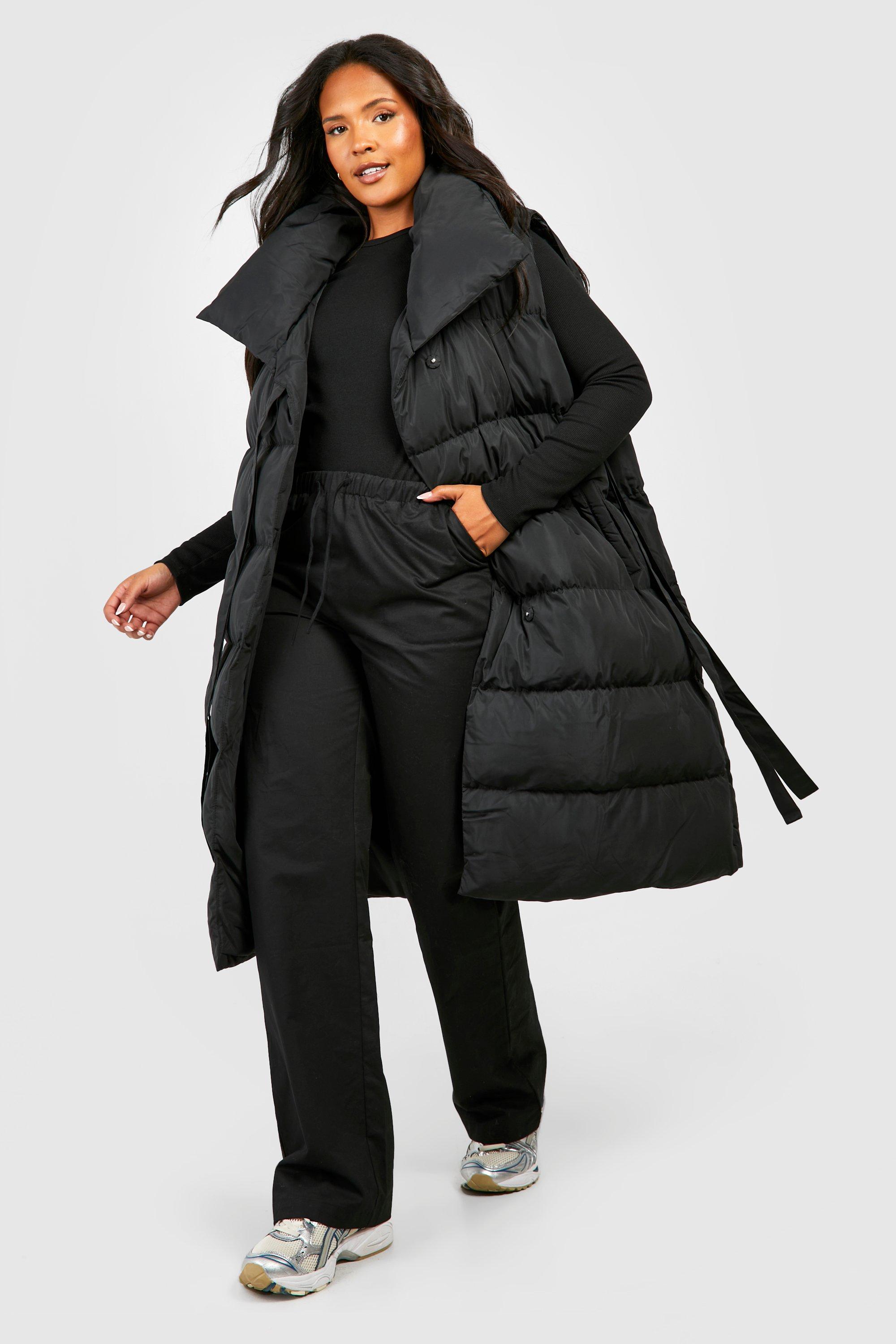 Plus Tie Detail Wrap Duvet Vest