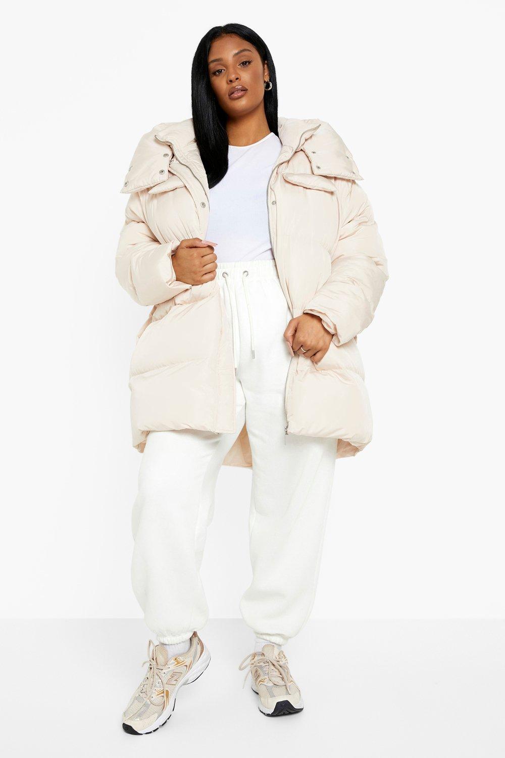 Petite White Oversized Puffer Jacket