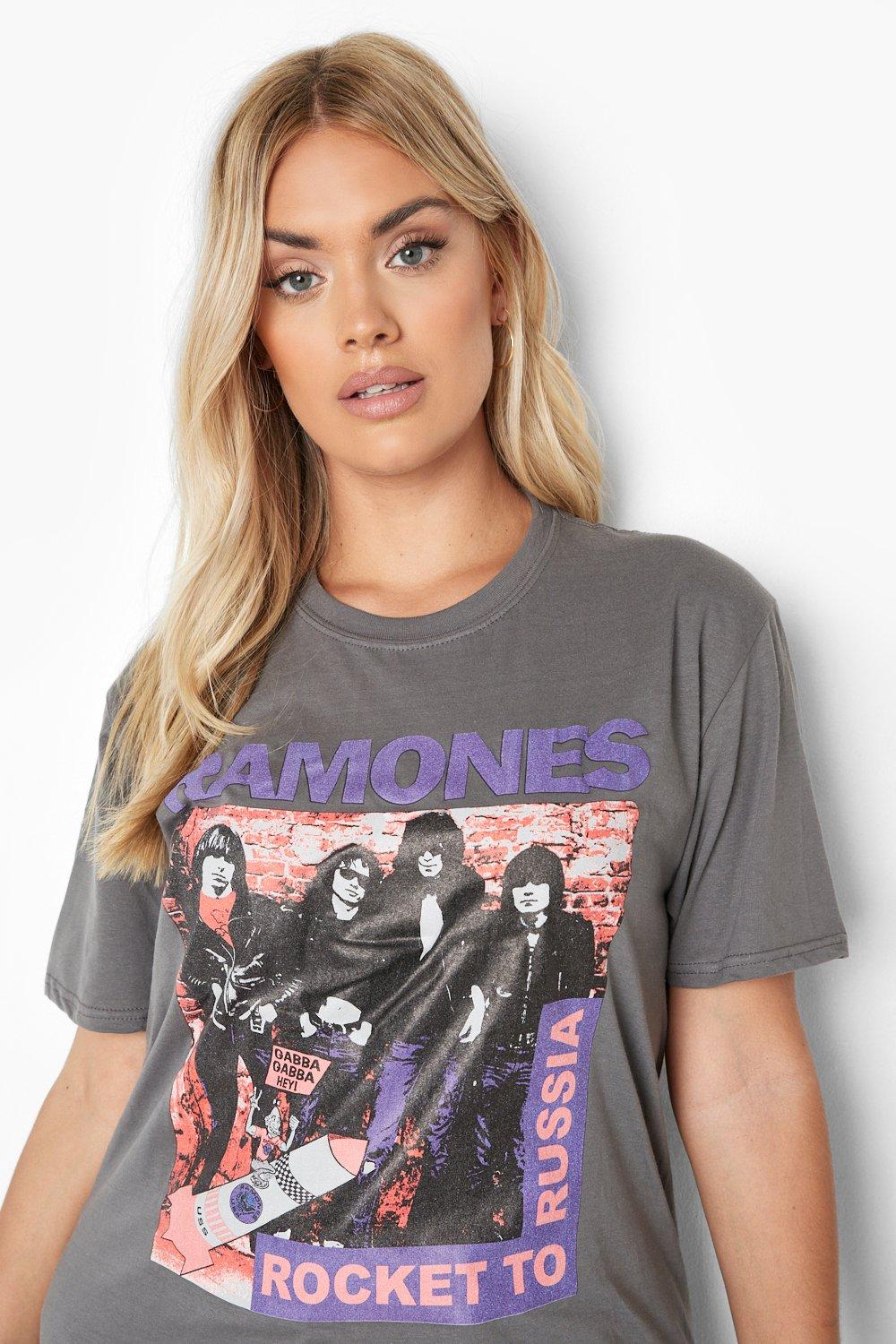 Plus Ramones Licensed T shirt boohoo