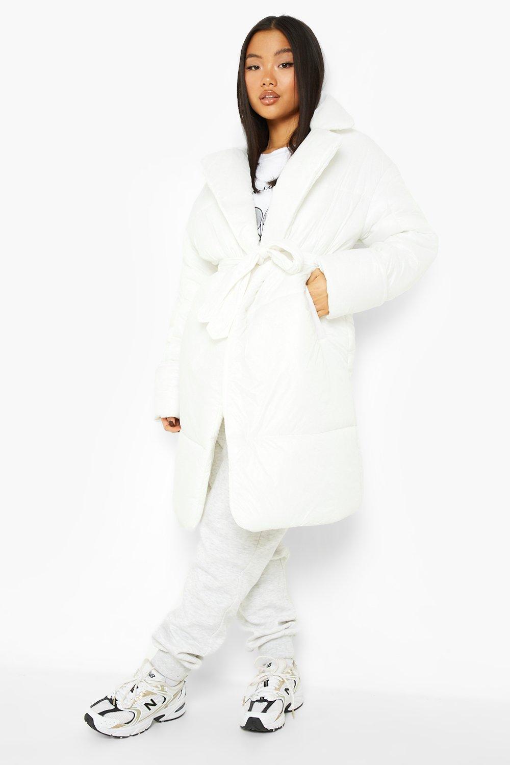 petite white teddy coat