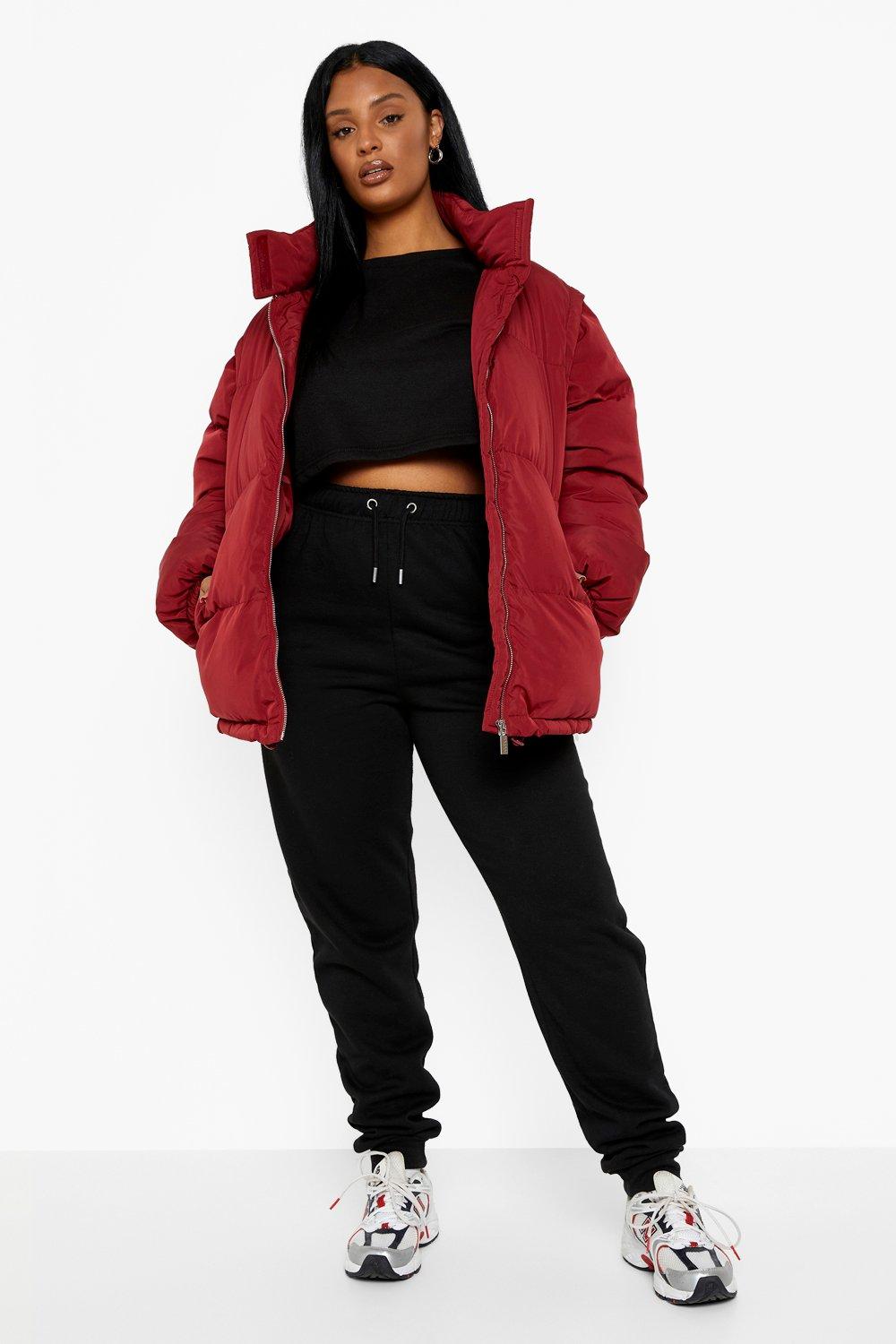 Boohoo red puffer outlet jacket