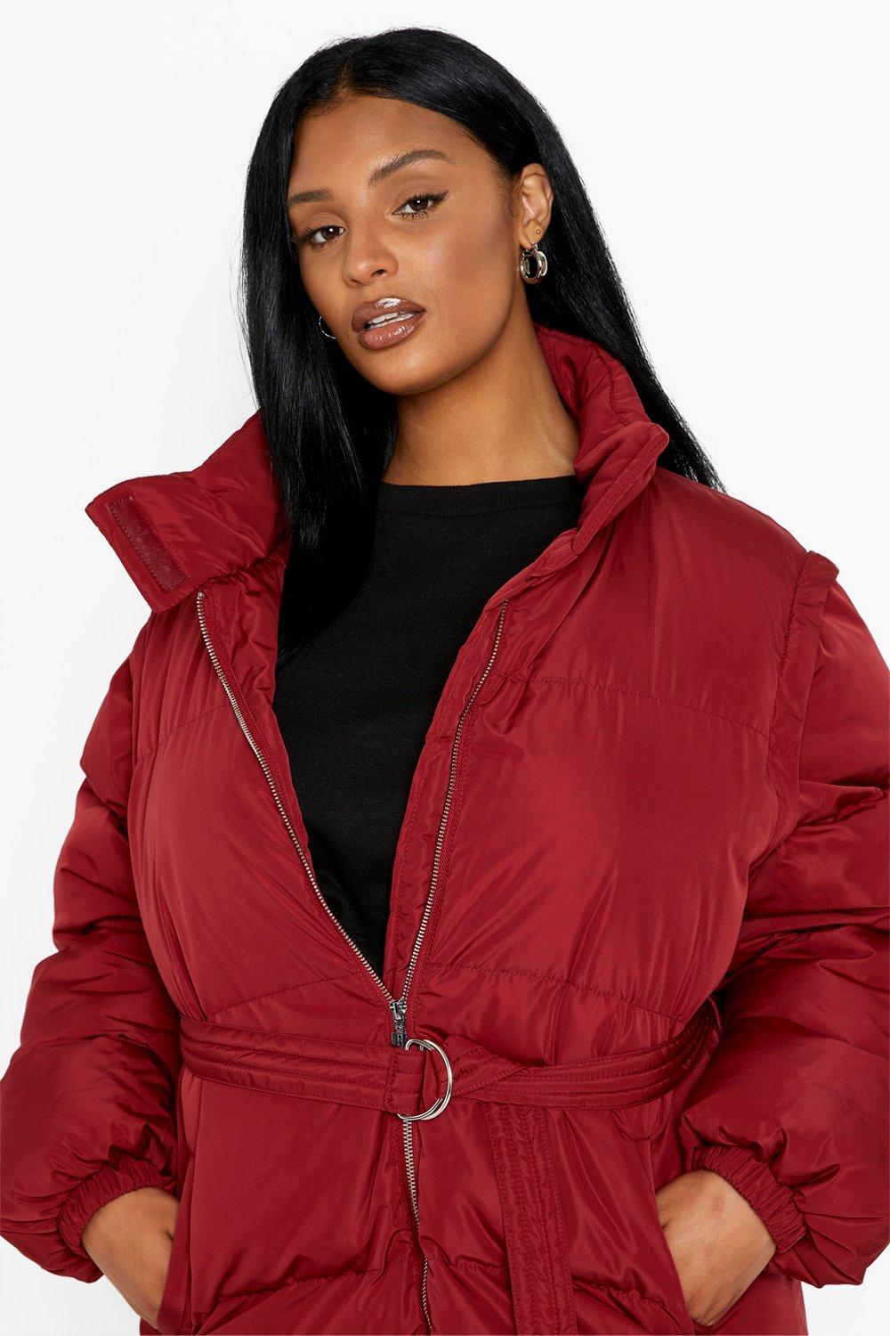 Boohoo red hot sale puffer jacket