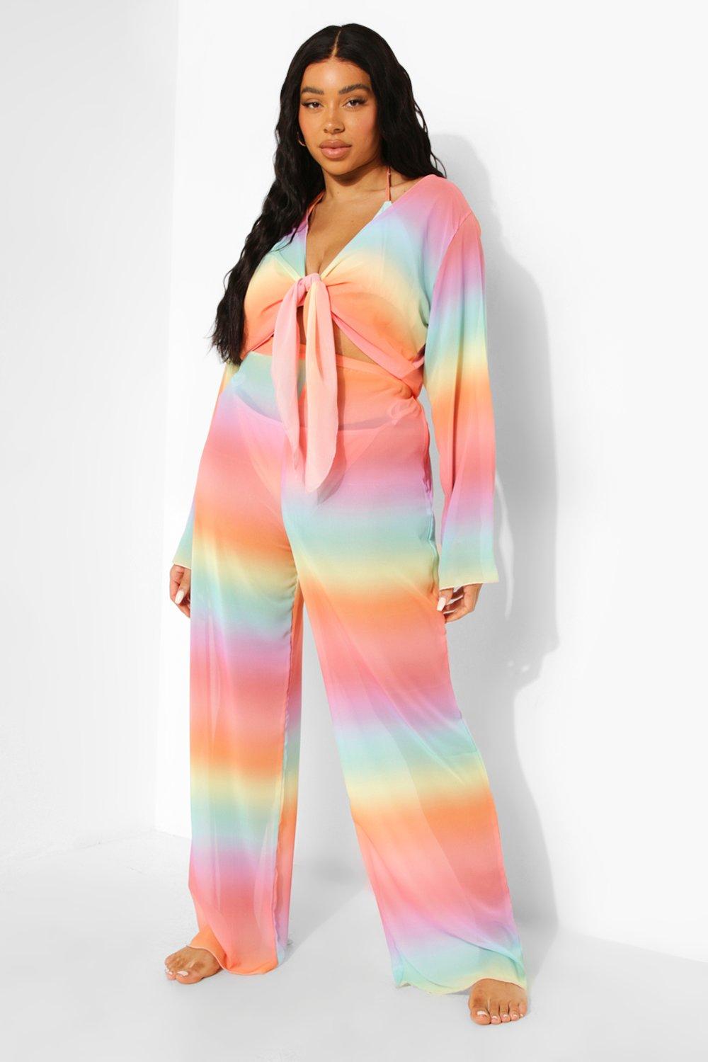 Plus Ombre Beach Trousers boohoo