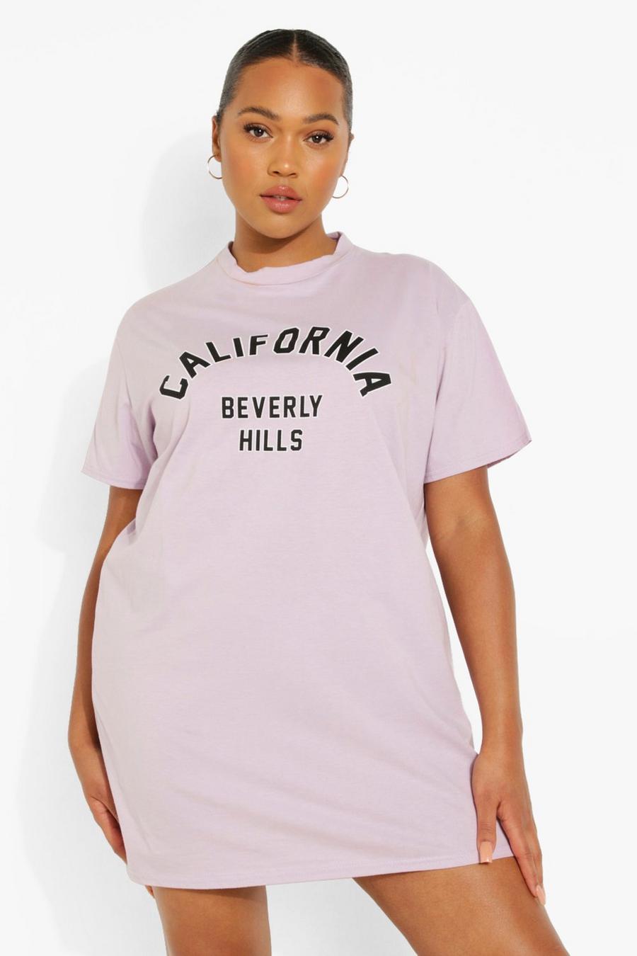 Lilac Plus California Overdye T-shirt Dress image number 1