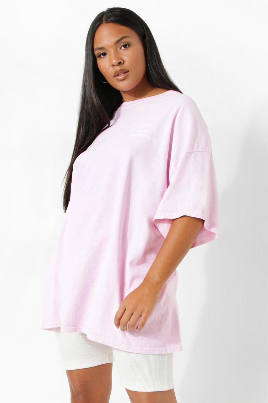 Baby pink Plus Melrose Avenue Overdye T-shirt image number 1
