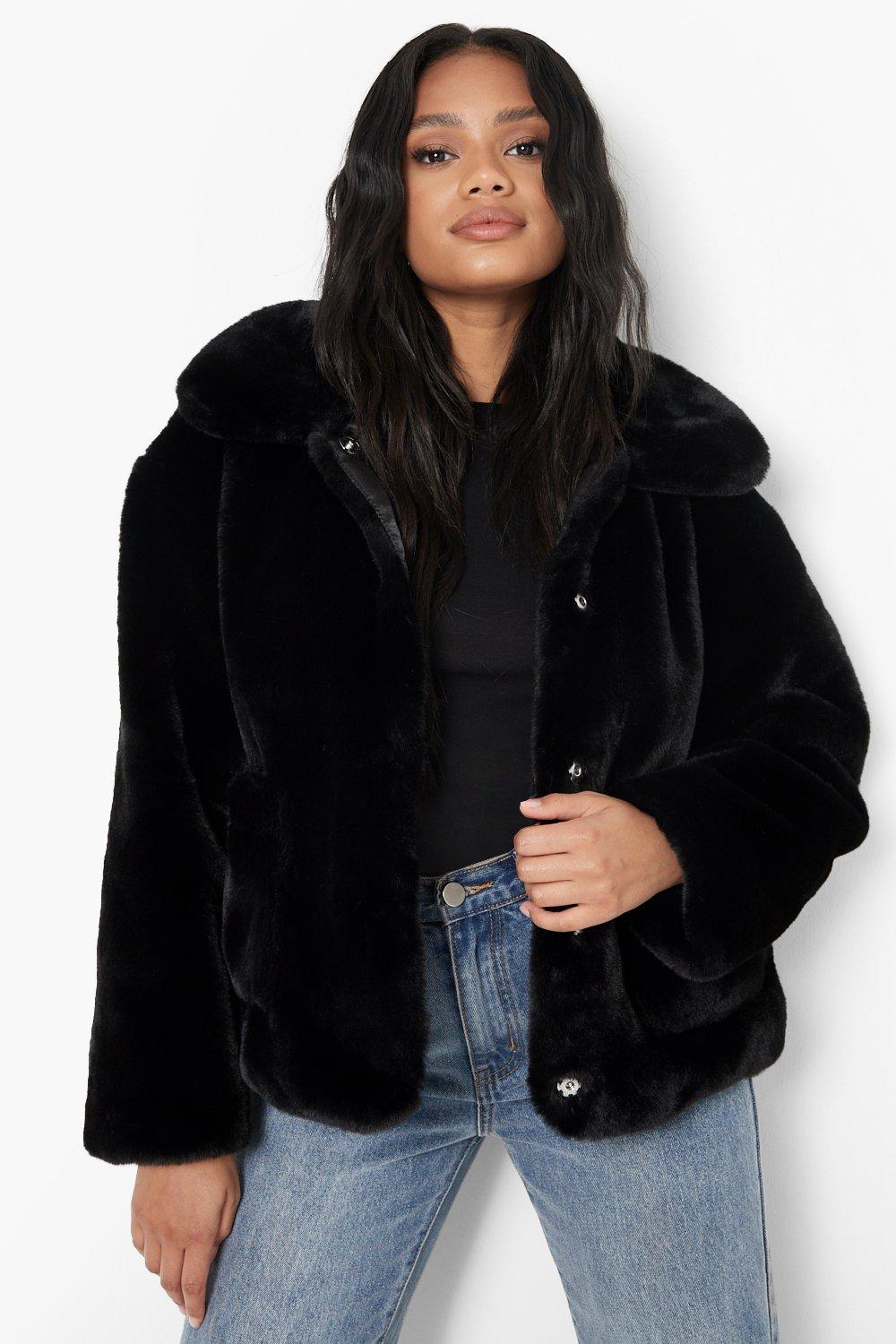 Fur on sale jacket petite