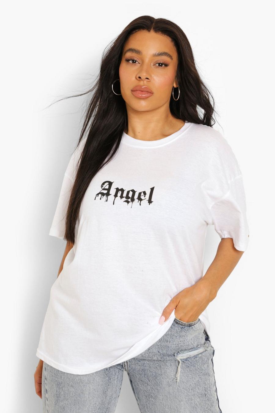 Camiseta con estampado de ángel Plus, Blanco image number 1