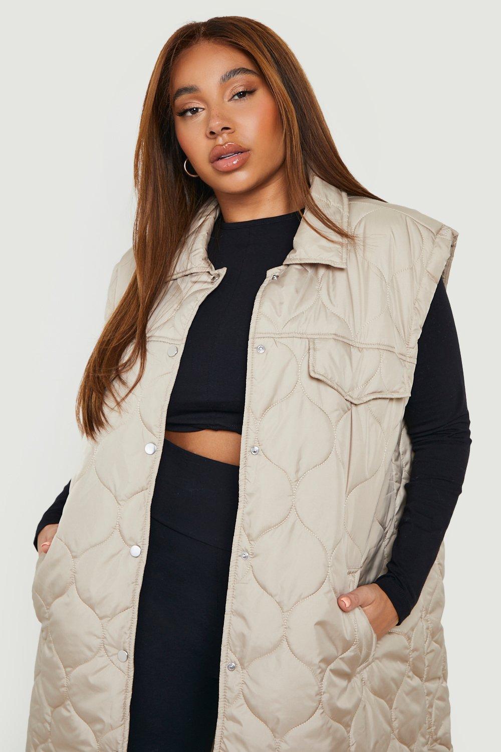 Long quilted gilet - Woman