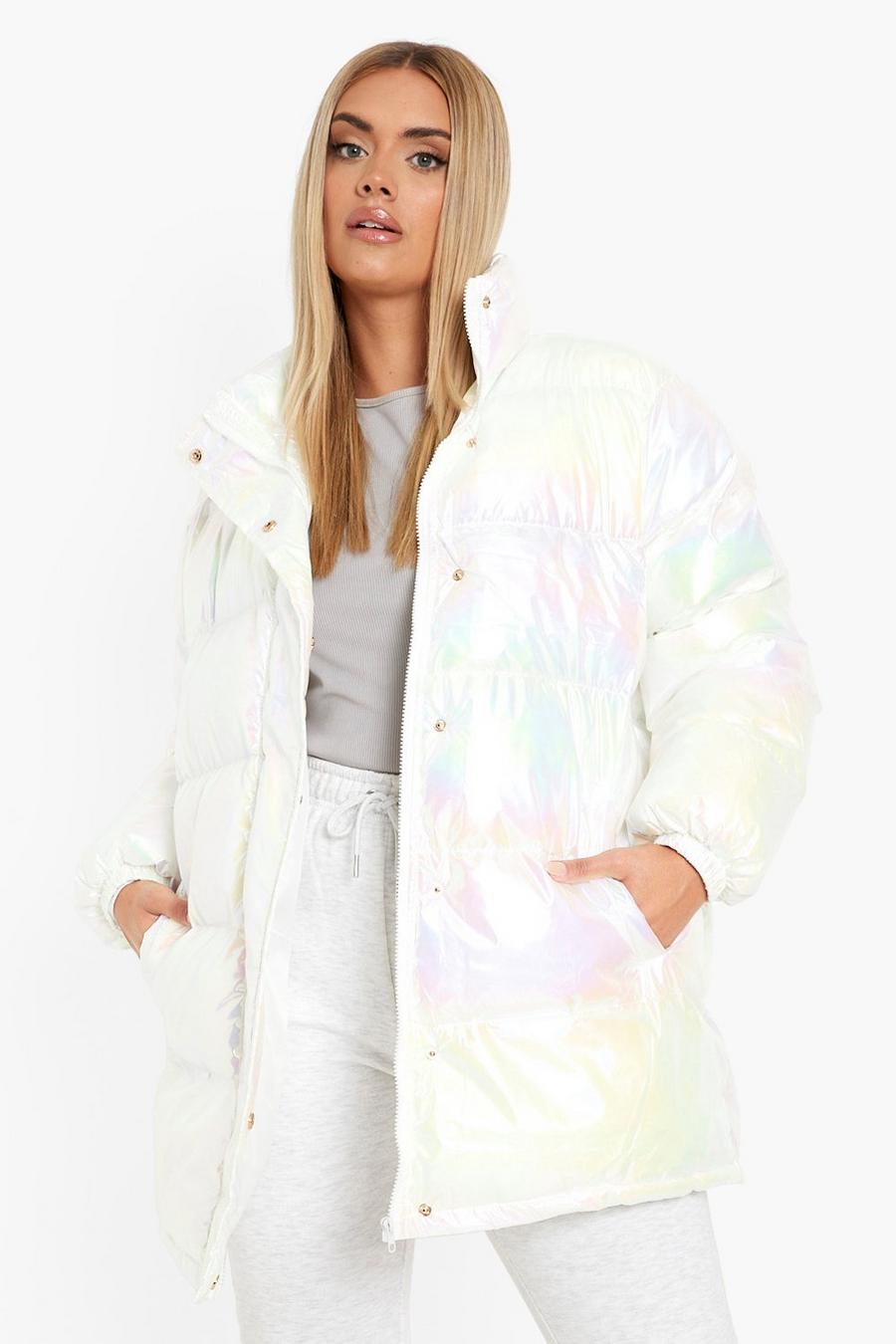 White Plus Pearlescent Puffer Jacket image number 1