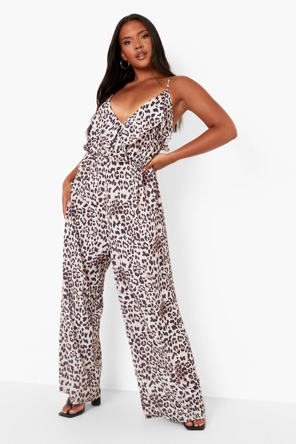 Boohoo leopard hot sale jumpsuit