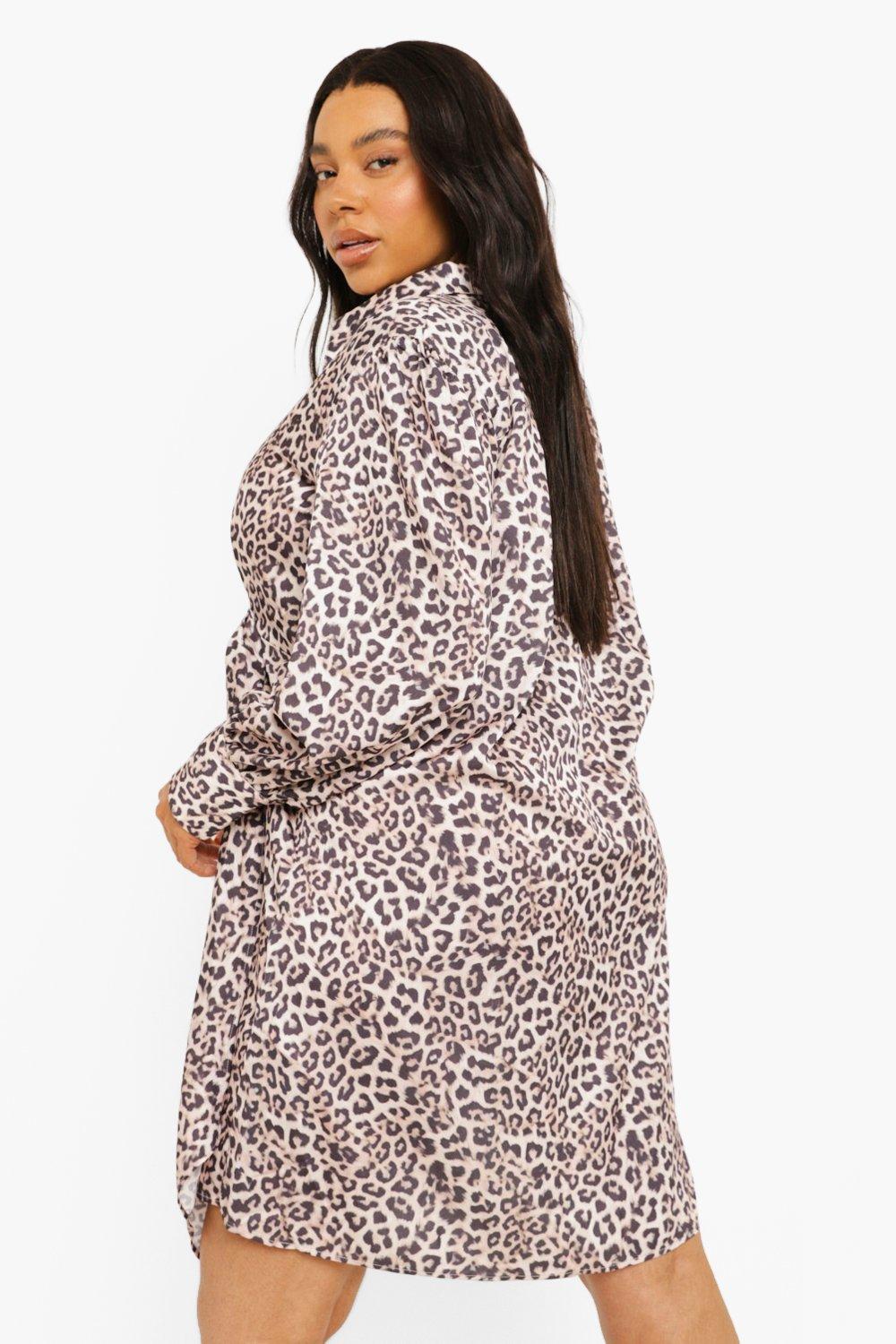 Leopard print fashion twist front dress