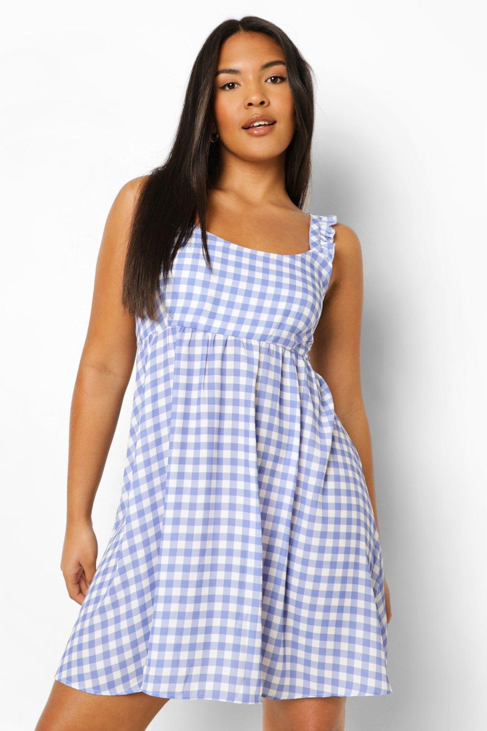 Boohoo gingham outlet dress