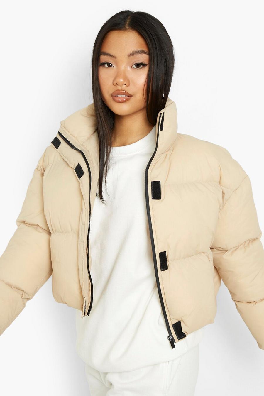 Stone Petite Funnel Neck Puffer Jacket image number 1