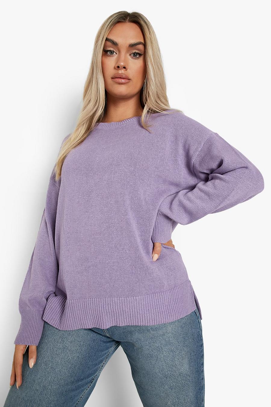 Lilac Plus Recycled Slouchy Sweater image number 1
