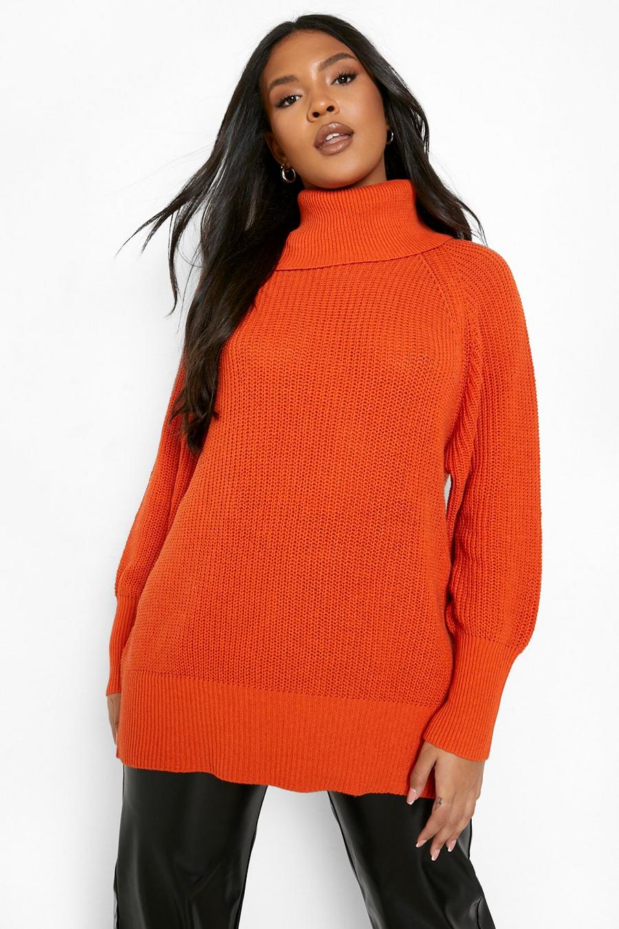 Rust Plus Recycled Turtleneck Sweater image number 1