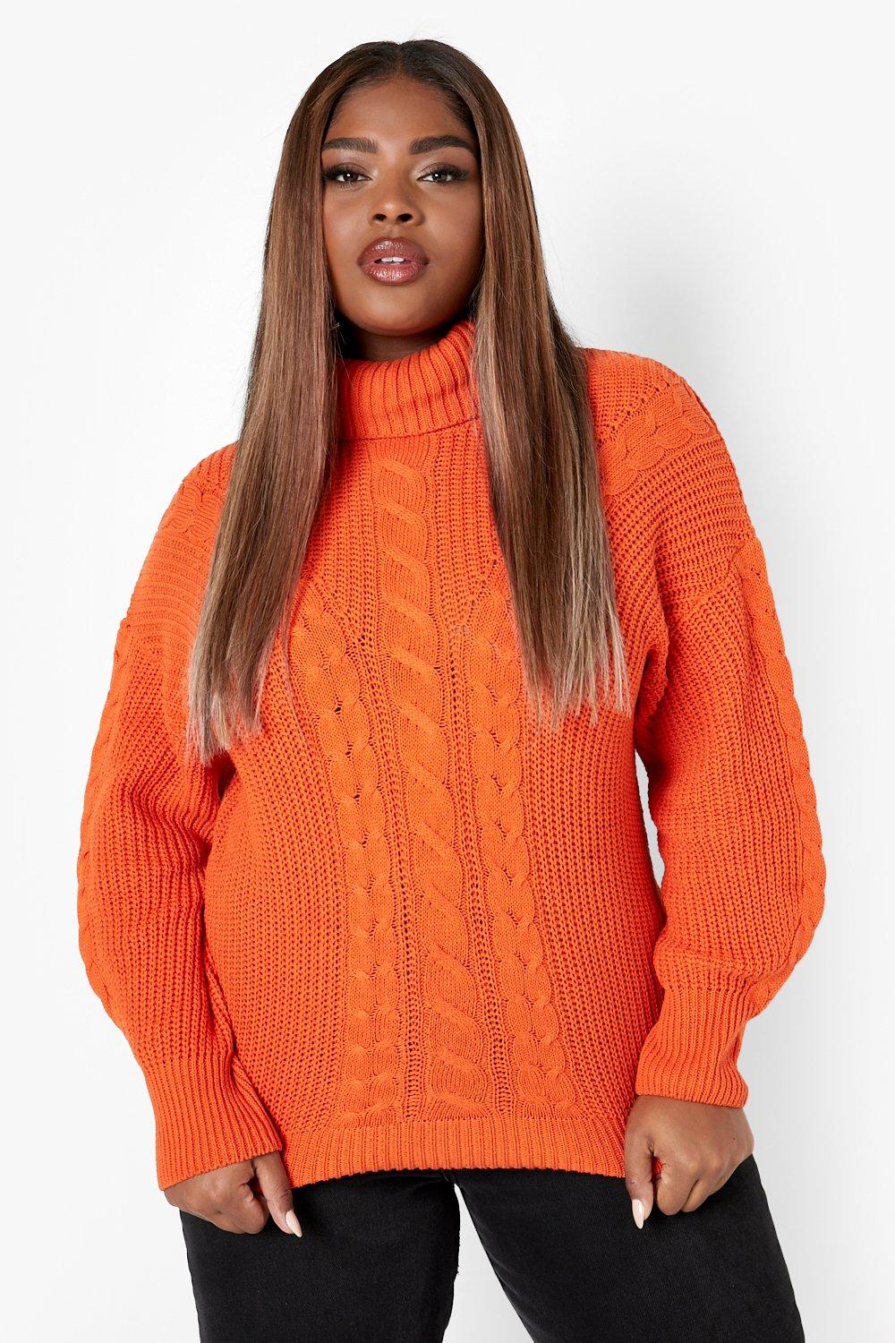 Plus size shop orange turtleneck