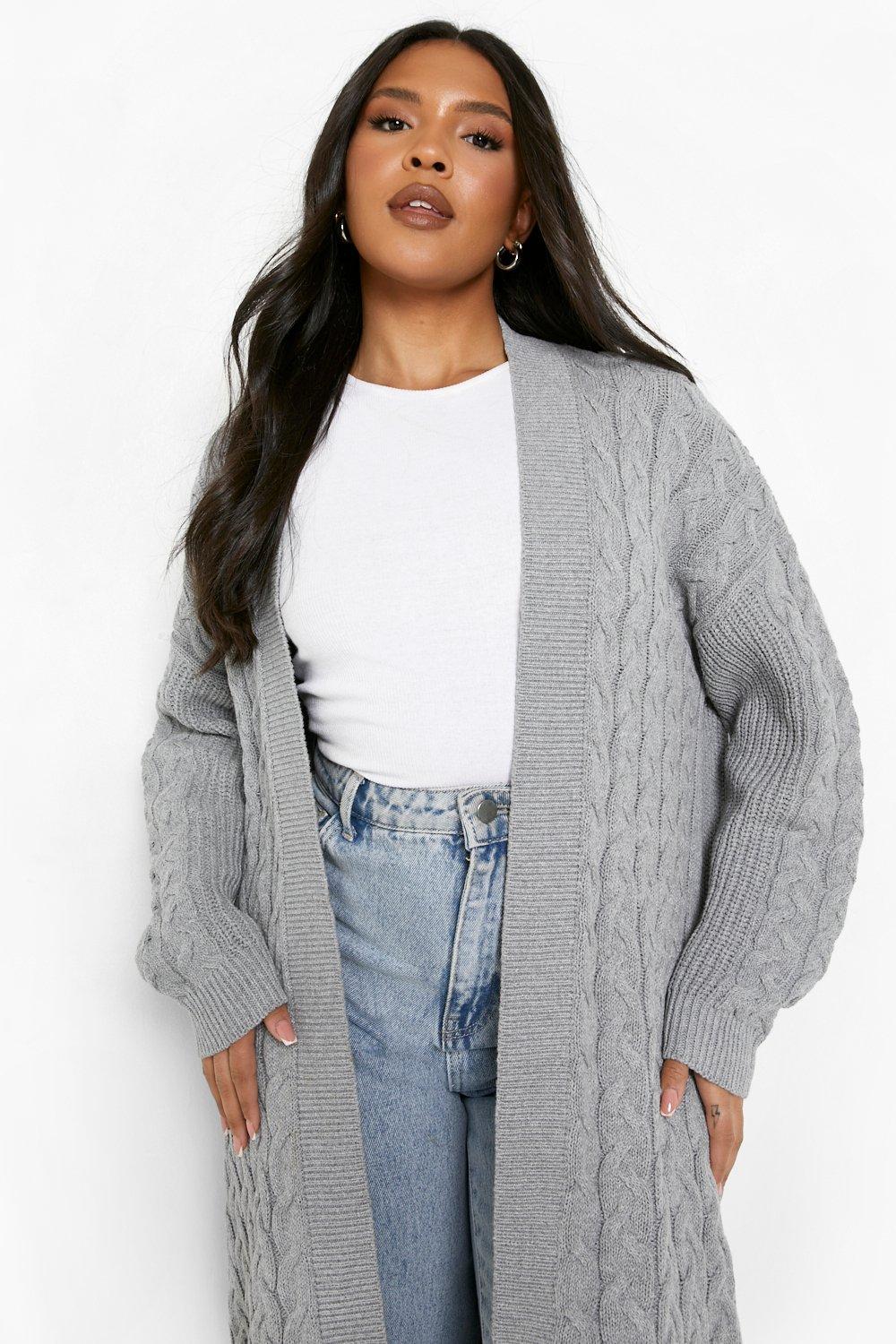 Boohoo grey cardigan best sale