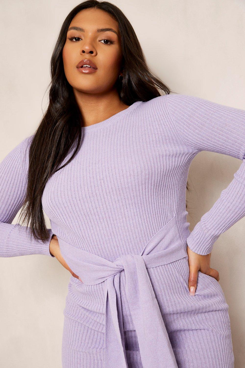 Fuschia Long Sleeve Belted Midi Dress