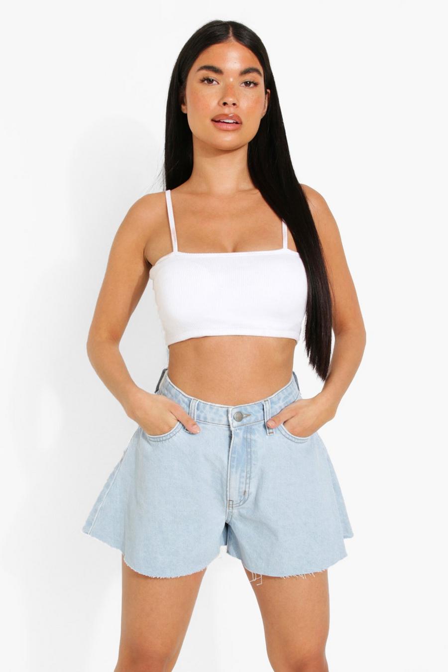 Light blue Petite Losse Denim Shorts image number 1