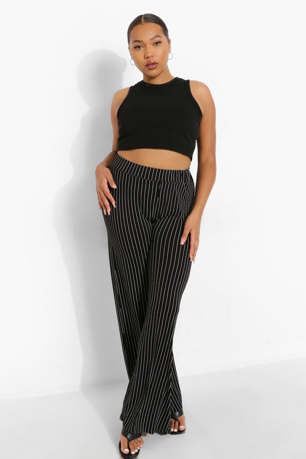 Pantalon rayé femme large hotsell