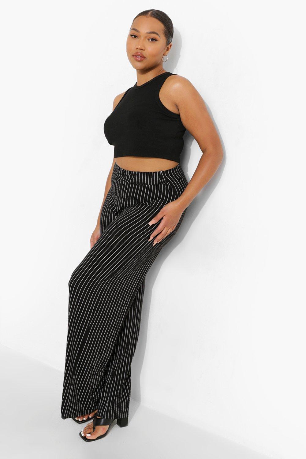 Striped jersey trousers hot sale