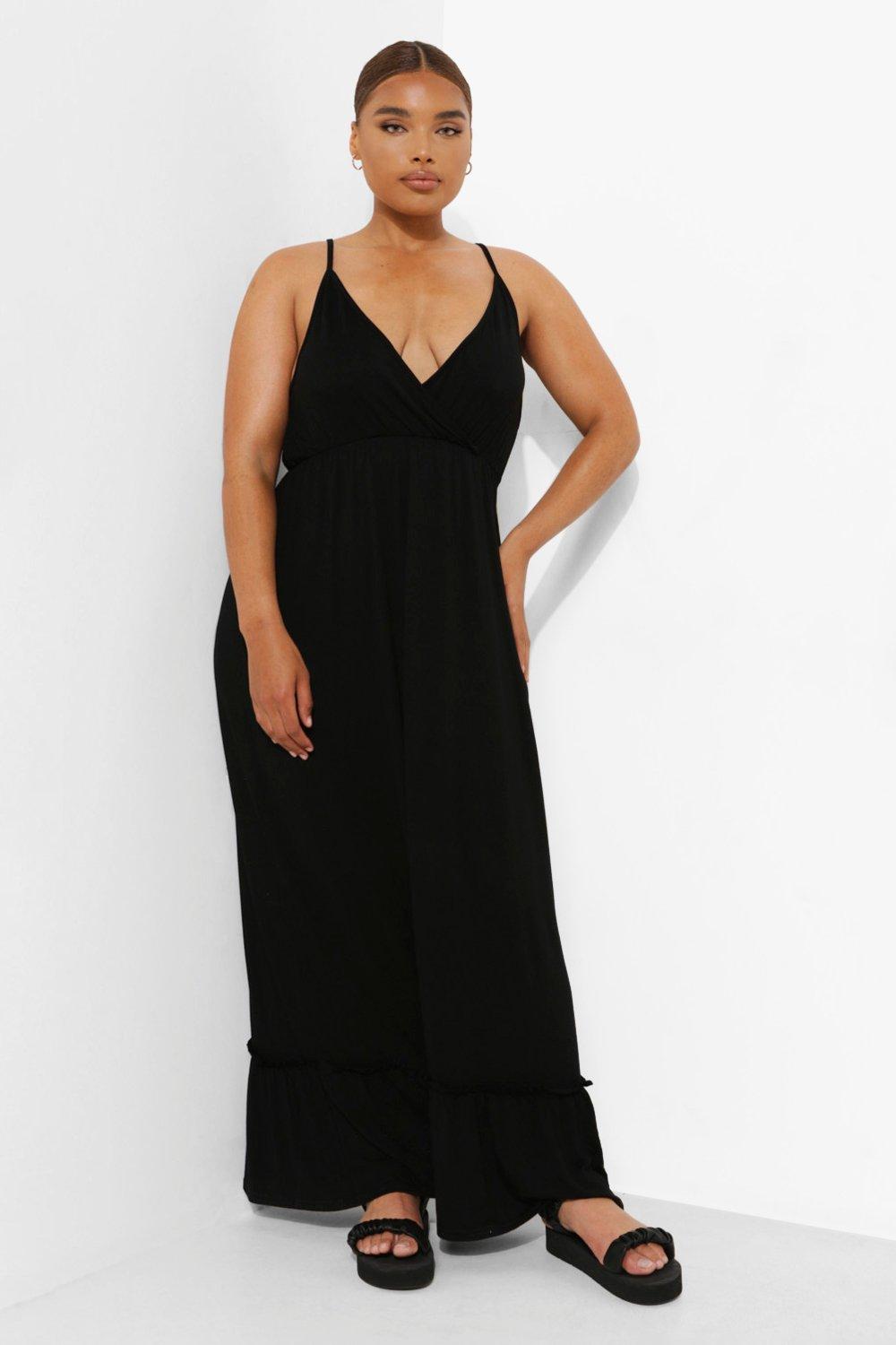 Plus Strappy Tiered Maxi Dress boohoo