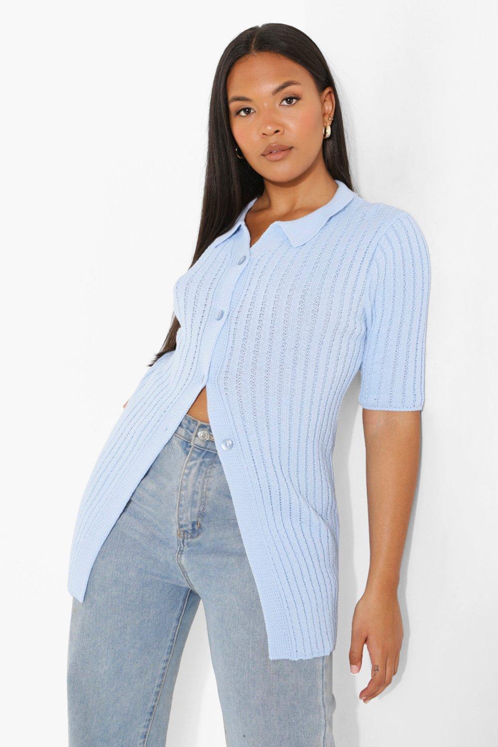 knit cardigan short sleeve