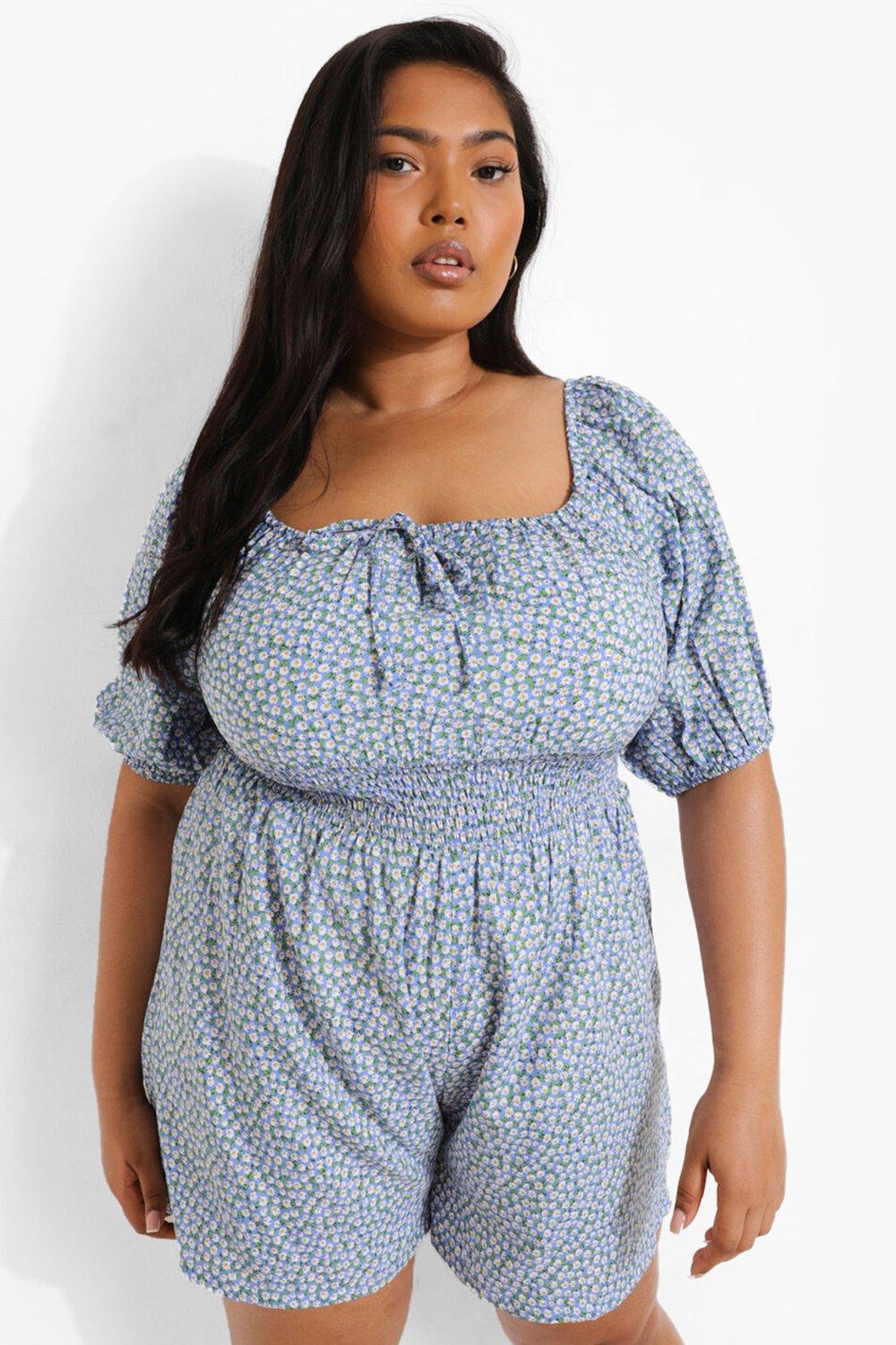 plus size sunflower romper