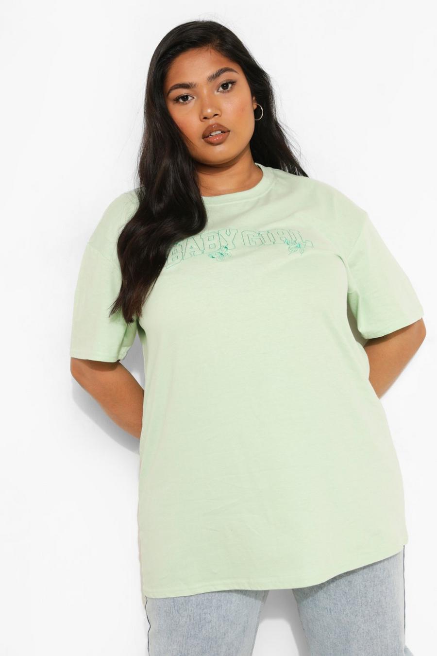 Plus - T-shirt brodé Baby Girl, Menthe image number 1