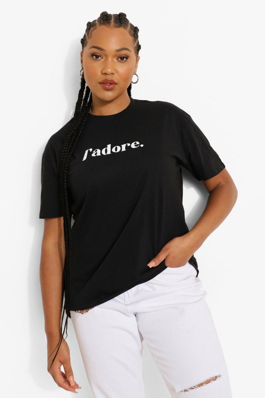 T-shirt Plus Size J'Adore, Black image number 1