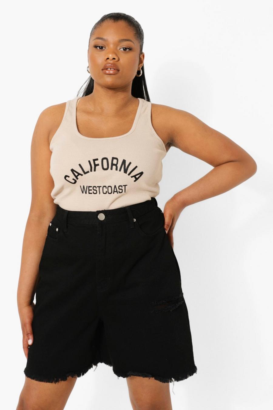 Stone Plus California Embroidered Tank Top image number 1