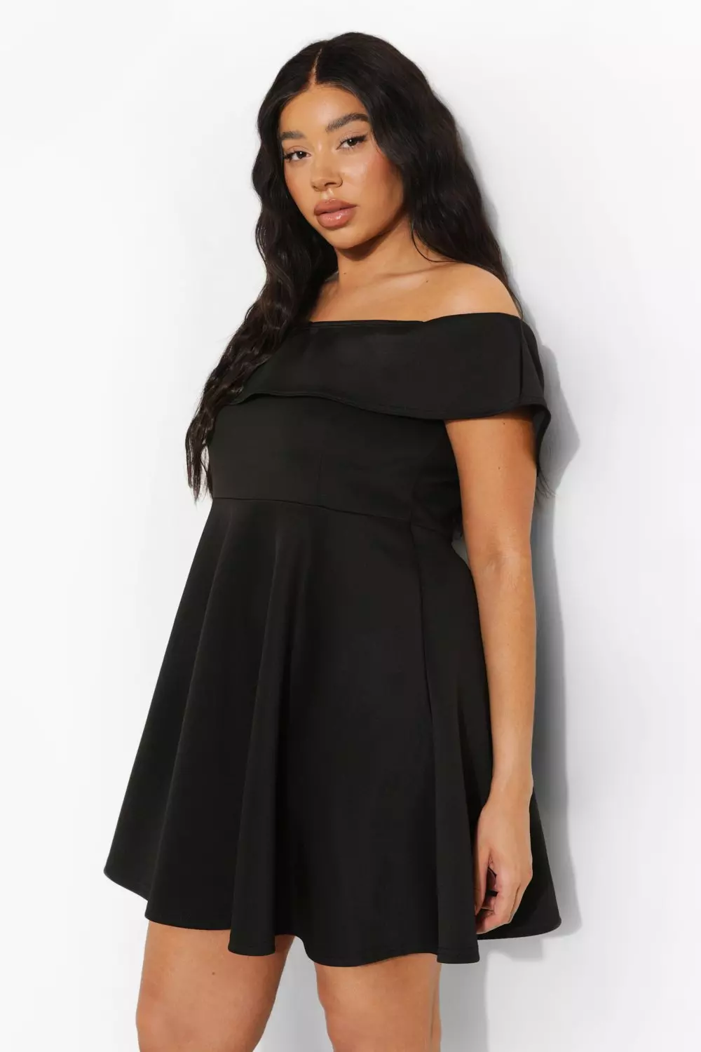 Off the shoulder 2025 skater dress plus size