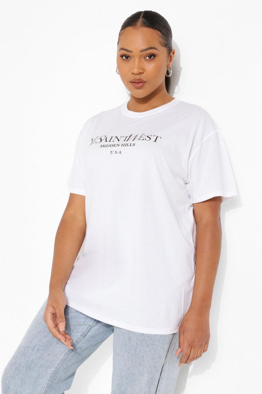 White Plus Metallic Ye Saint West T-shirt image number 1